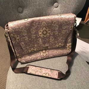 Abbi Lilac Laptop Bag - Silk Brocade